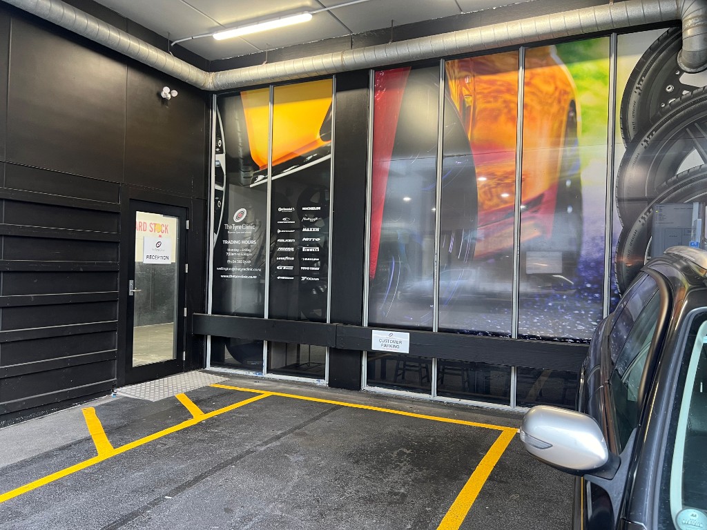 The Tyre Clinic Wellington drive-in entrance at 18 College Street